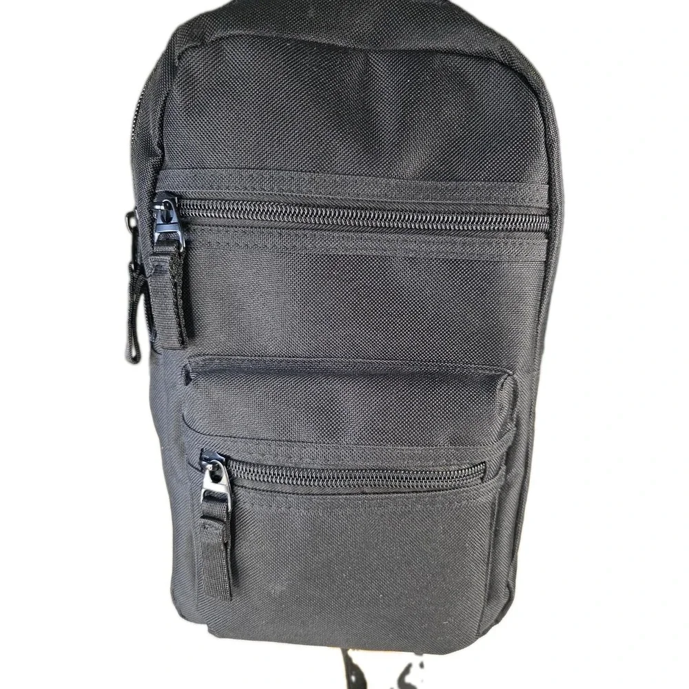 No Boundaries Men's Canvas Sling Bag Crossbody Chest Pack - Black (NWOT)